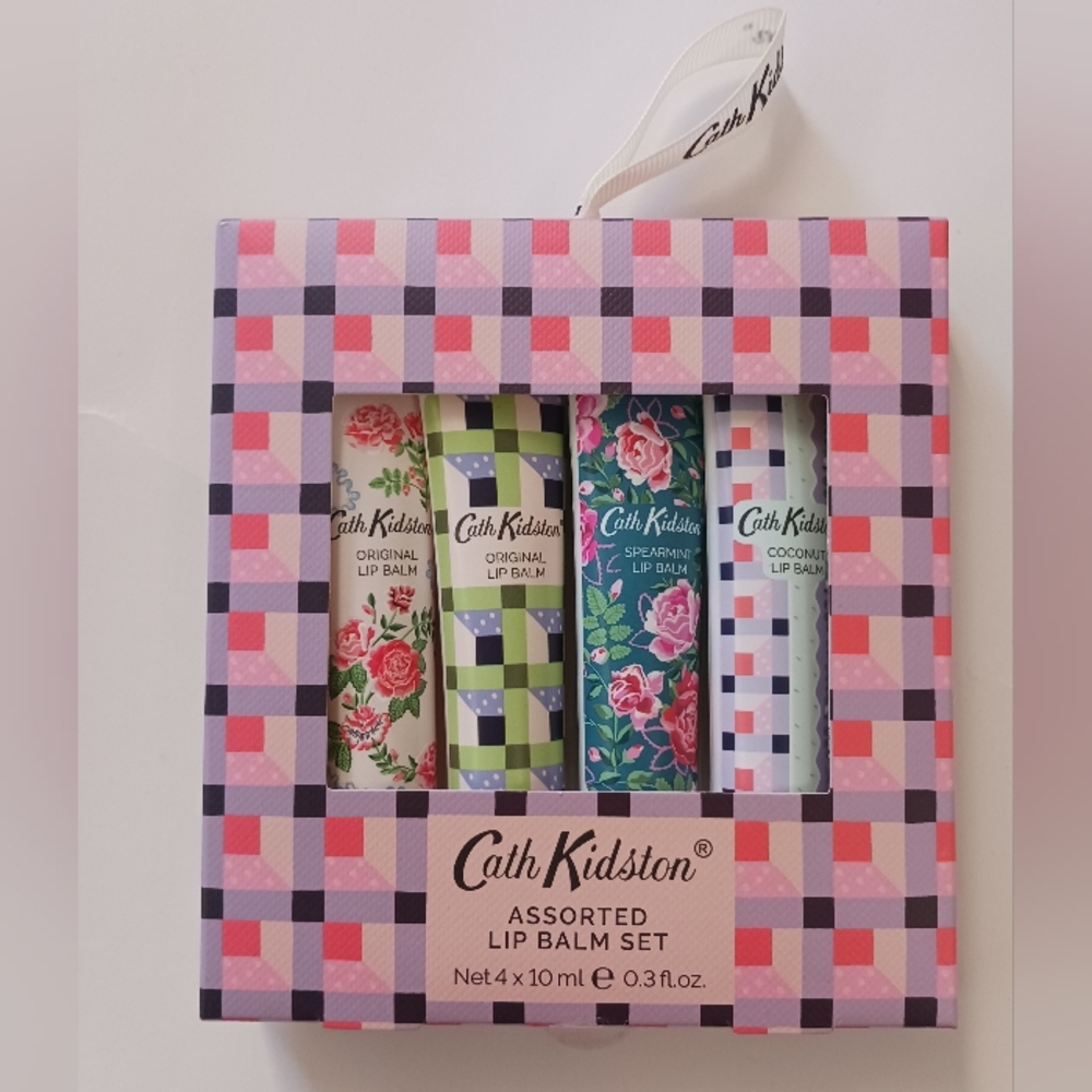Cath Kidston Roots & Raindrops Assorted Lip Balms - Set of 4 - New